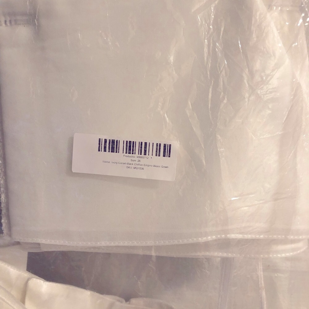 ๐ May Queen Ivory Dress with empire bling waist, extra straps and shawl size 26w - Picture 12 of 16